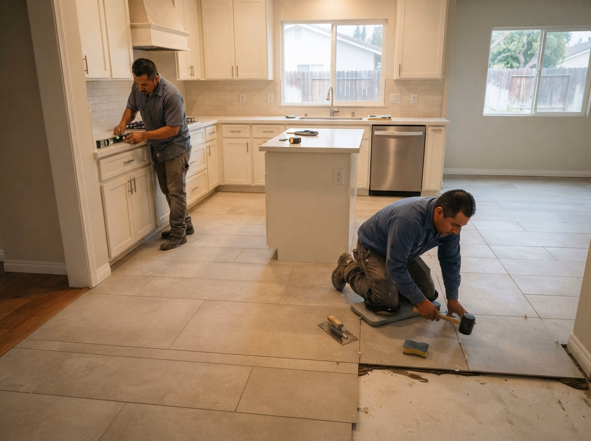Our Kitchen Flooring Installation Process in Riverside County