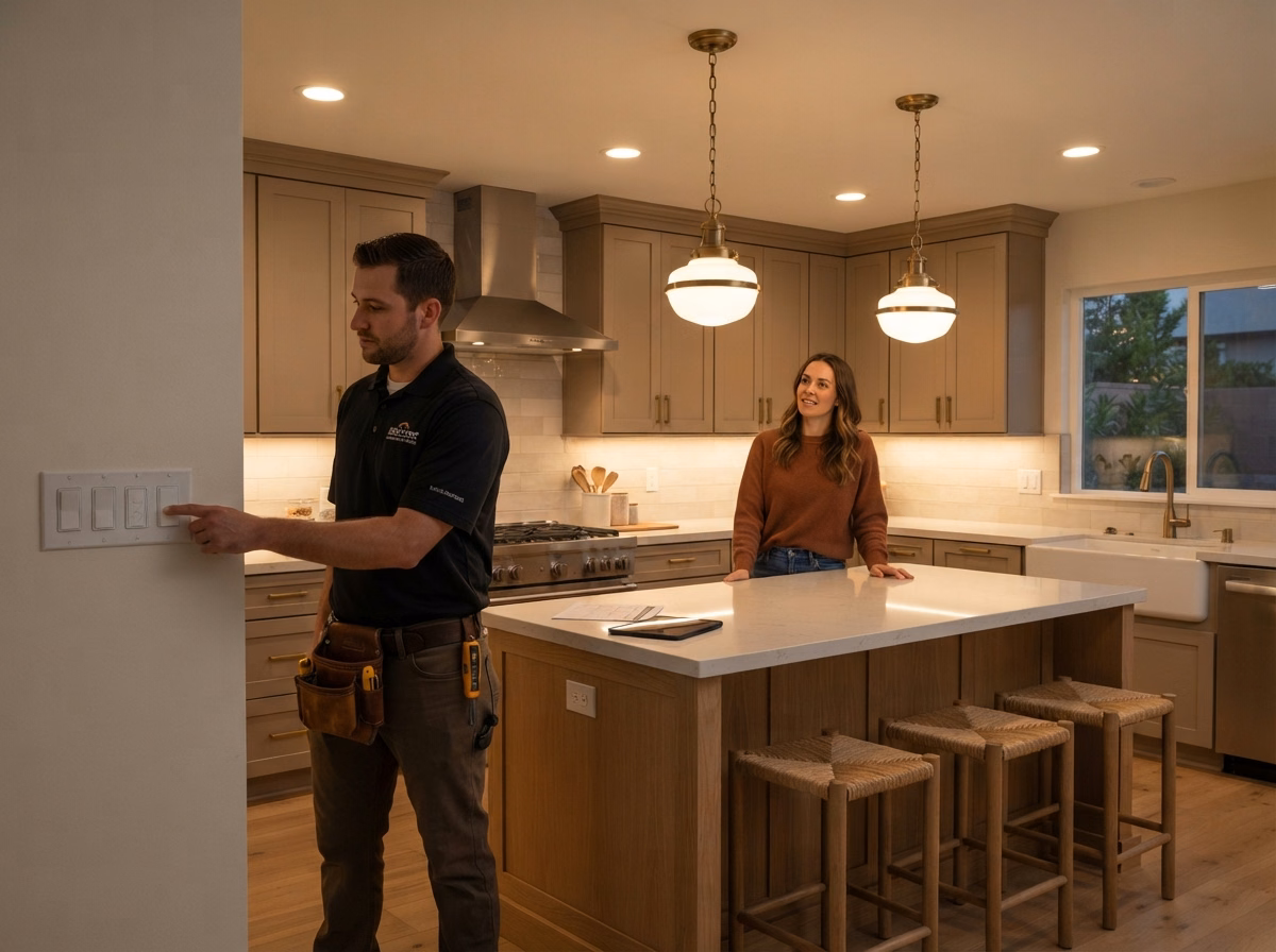 Our Kitchen Lighting Installation Process in Riverside County